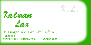 kalman lax business card